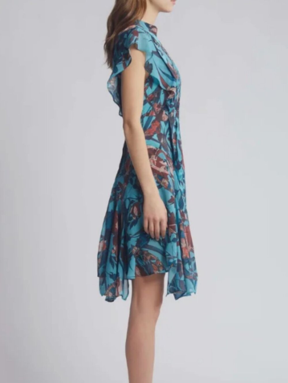 ALLSAINTS Fleur Batu Handkerchief Hem Dress MSRP$329 Timeless Elegance - Picture 9 of 12